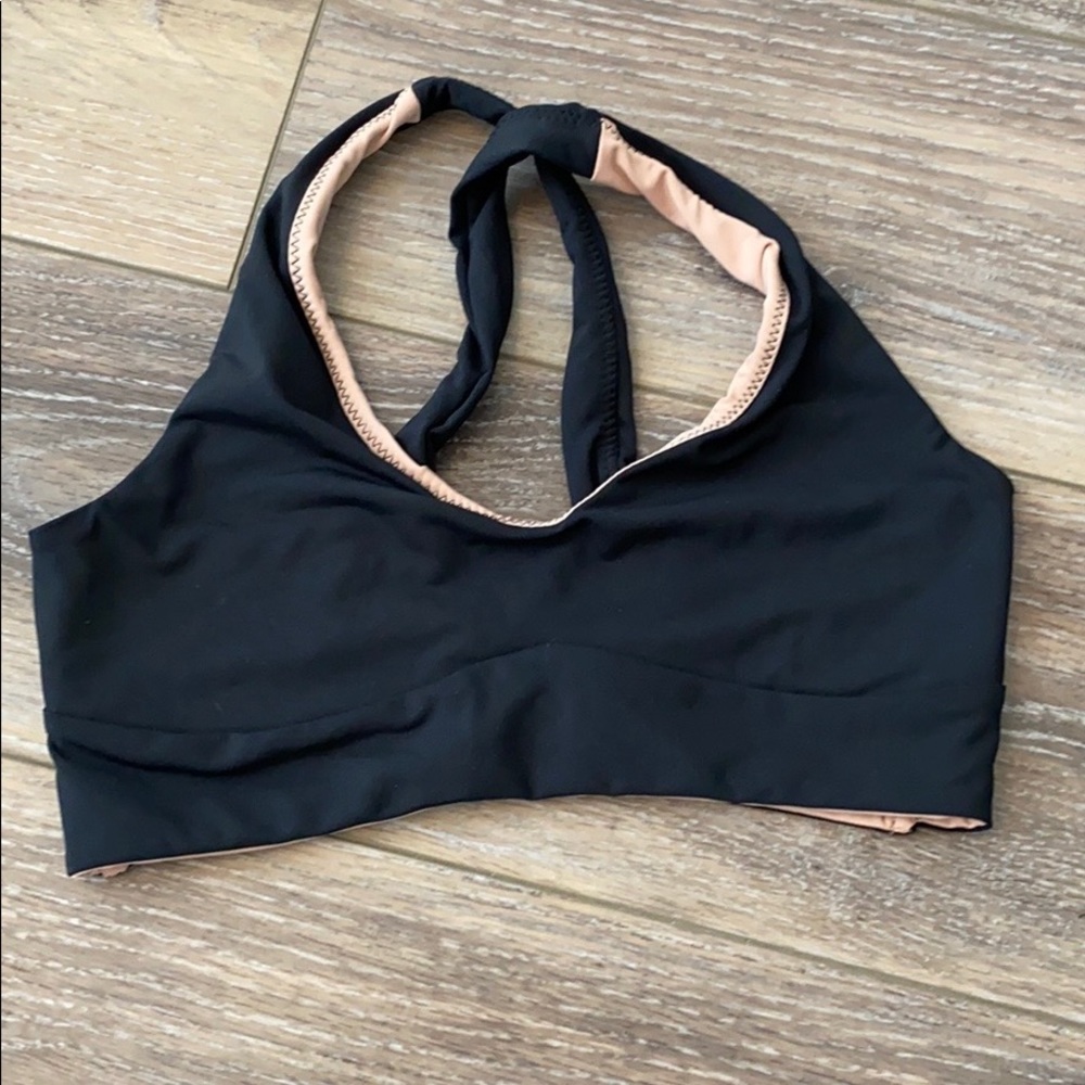 Olympia Activewear Black & Blush Sports Bra NWOT